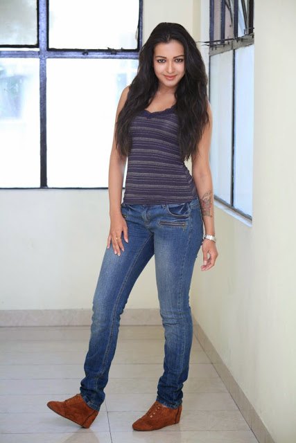Catherine Tresa Latest Photos In Blue Top Jeans 6